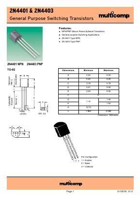 2N4401 Datasheet PDF Download - Unspecified