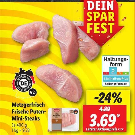 Metzgerfrisch Frische Puten Mini Steaks Angebot Bei Lidl Prospekte De