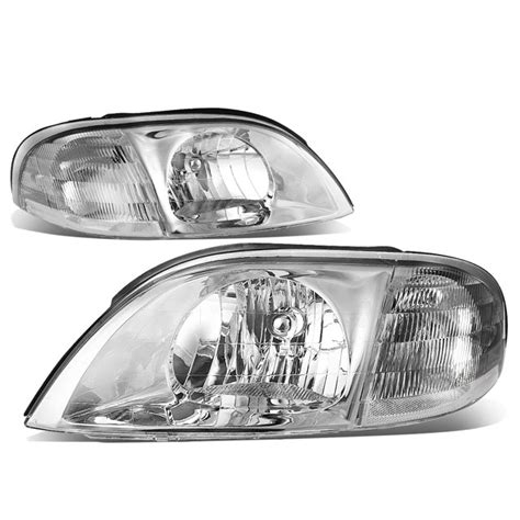 Dna Motoring Hl Oh 032 Ch Cl1 For 1999 To 2003 Ford Windstar Headlight Chrome Housing Clear