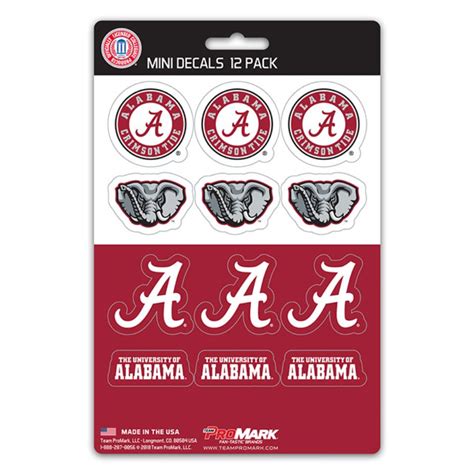 University Of Alabama Crimson Tide Set Of 12 Sticker Sheet At Sticker