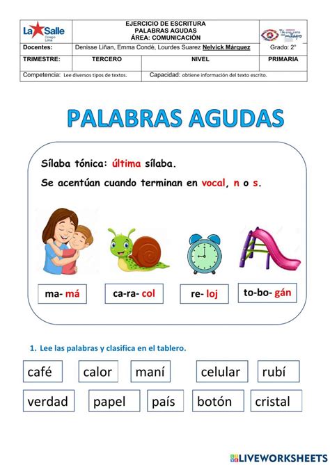 Ficha Interactiva De Palabras Agudas Para Primaria Porn Sex Picture