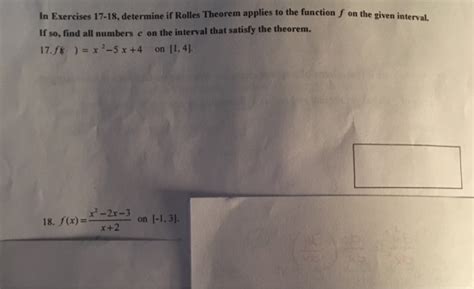 Solved In Exercises Determine If Rolles Theorem Chegg