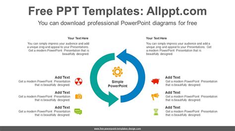 Two Curved Arrows Powerpoint Diagram Template Slidesgo Templates