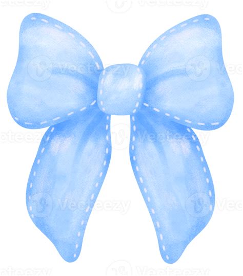 Blue Coquette Ribbon Bow Watercolor 36134148 PNG