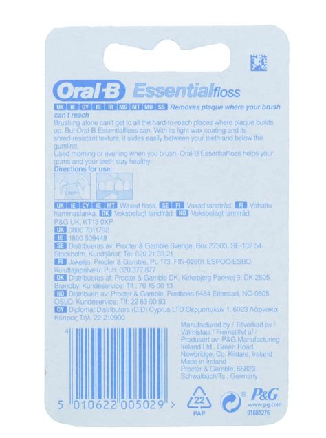 Oral B Essential Floss Mint Waxed 50m