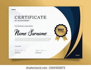 Appreciation Achievement Certificate Template Design Clean Stock Vector