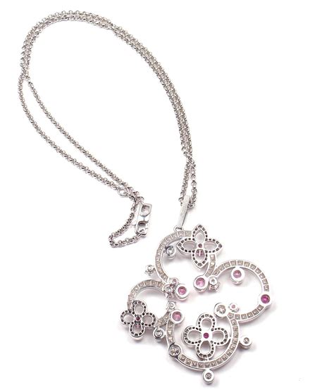 Louis Vuitton Craquantes Pink Sapphire Diamond White Gold Pendant