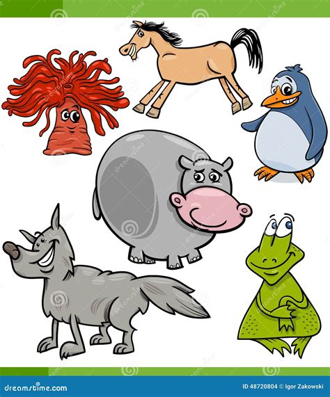 Animals Cartoon Characters Set Stock Vector Illustration Of Design