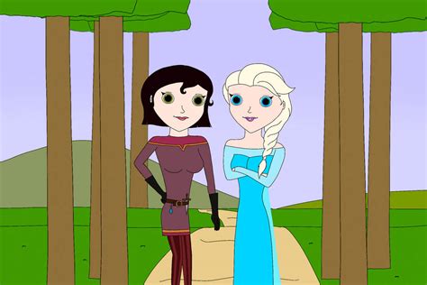 Cassandra And Elsa Standing Together In The Woods By Robsondoodle On