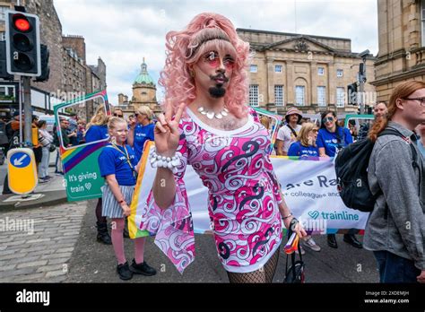 People Take Part In The Pride Edinburgh 2024 Parade Through Edinburgh