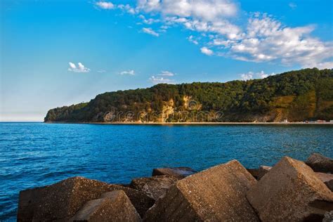 View from the Sea To the Coastal Zone of Tuapse Beach Stock Photo ...