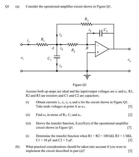 Solved A Consider The Operational Amplifier Circuit Shown