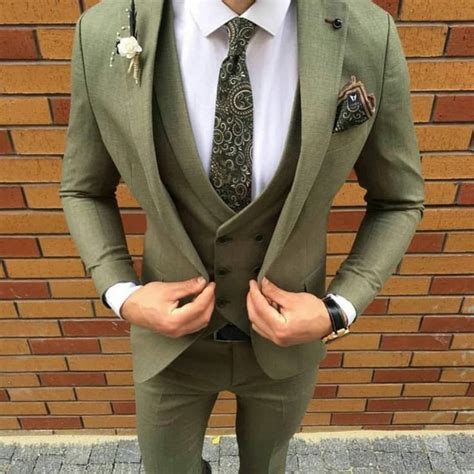 Men Green Suit Olive Green Suit Men Wedding Suit Men Etsy