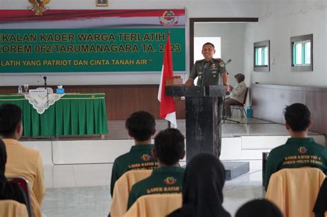 Pembekalan Kader Warga Terlatih Tingkat Pertama Korem Tn Tahun