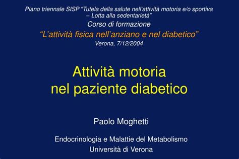 PPT Attività motoria nel paziente diabetico PowerPoint Presentation