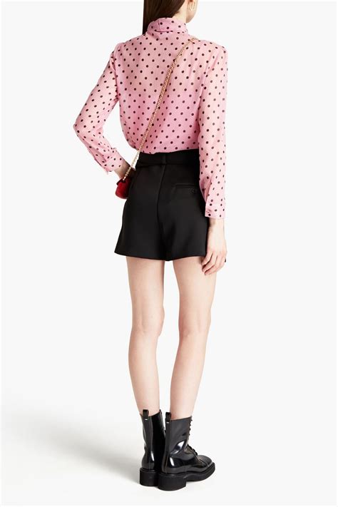 Redvalentino Pussy Bow Metallic Polka Dot Crepon Blouse The Outnet