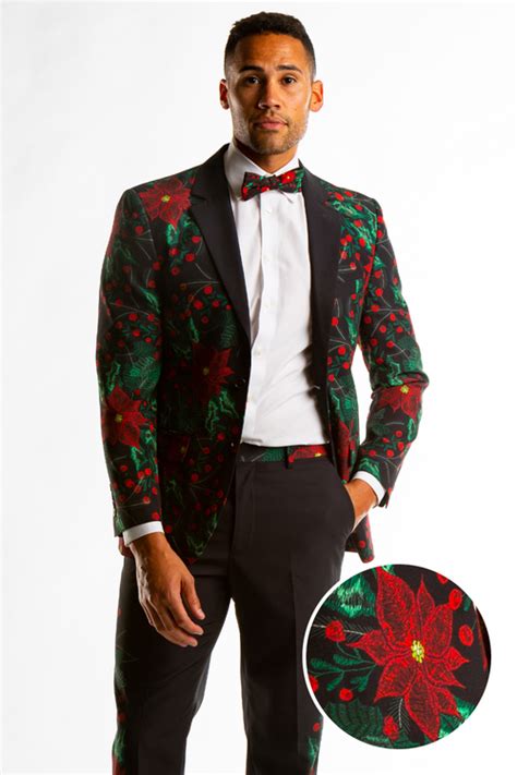 Poinsettia Ugly Men's Christmas Suit | The Centerpiece
