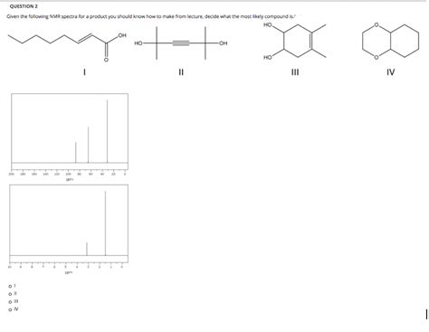 Solved Question Given The Following Nmr Spectra For A Chegg