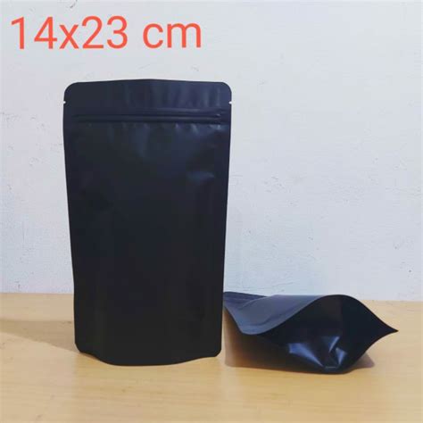 Jual Standing Pouch Hitam Doff 14x23 Cm CH 50PCS Shopee Indonesia