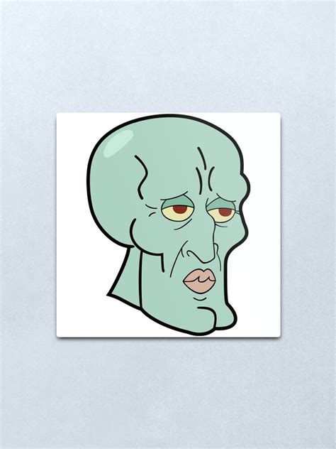 Handsome Squidward Head Metal Print For Sale By Zelius Redbubble