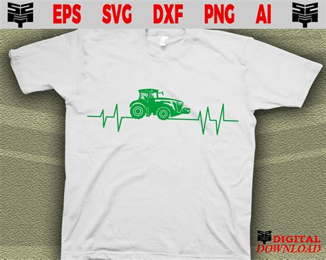 Farming Tractor Heartbeat Art Svg Files Farmer Svg Farm Etsy