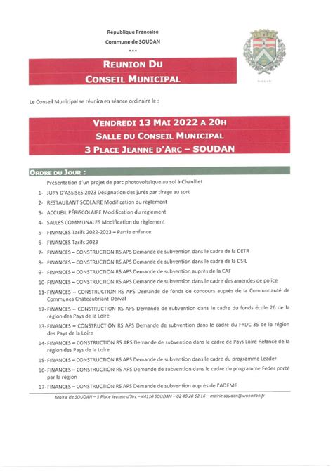 Calaméo Convocation Au Conseil Municipal Du Vendredi 13 Mai 2022 à 20h00