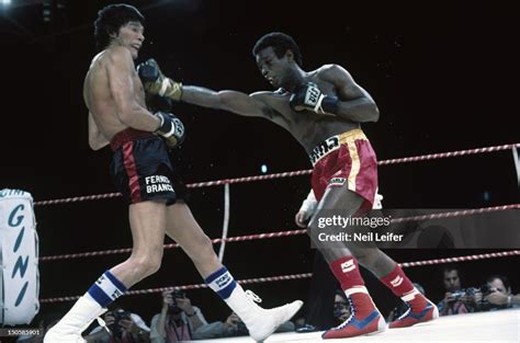 Carlos Monzon in action vs Rodrigo Valdez during fight at Stade Louis ...