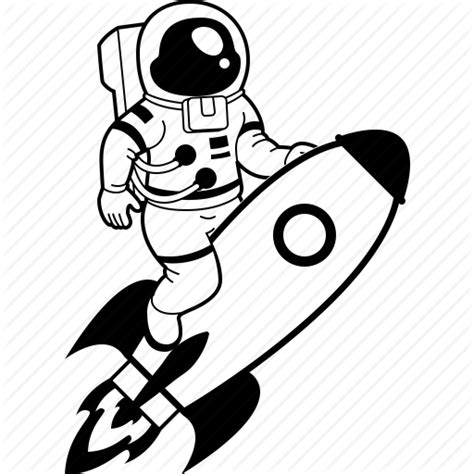 Gambar Astronot Kartun Hitam Putih Keren - Adzka