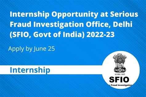 Internship Opportunity At Serious Fraud Investigation Office Delhi