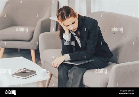 Sad Busy Secretary Stressed Overworked Business Woman Too Much Work