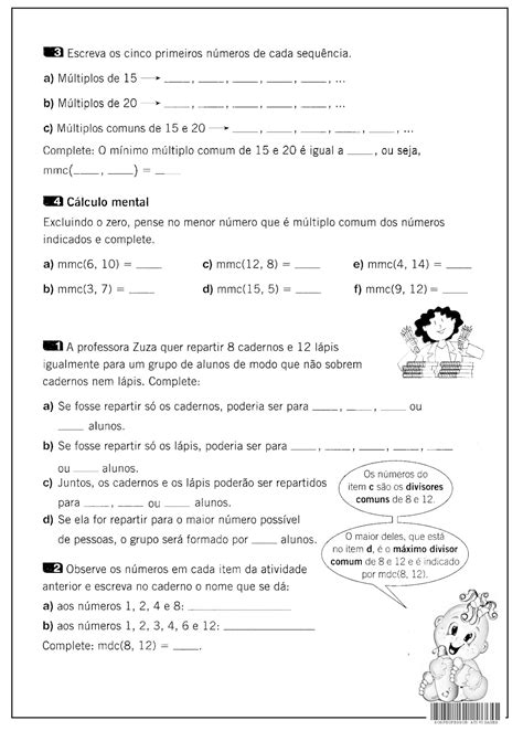 Exerc Cios De M Ltiplos E Divisores Ano Gabarito