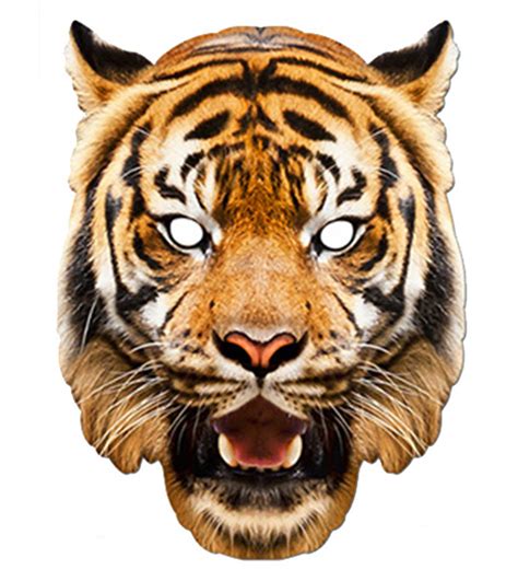 Tiger Animal Card Party Face Mask In Stock Now With Free Uk Delivery