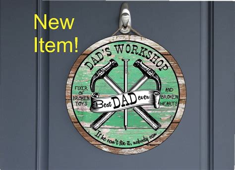 14 Round Mdf Dads Workshop Door Sign Welcome Sign Welcome Round