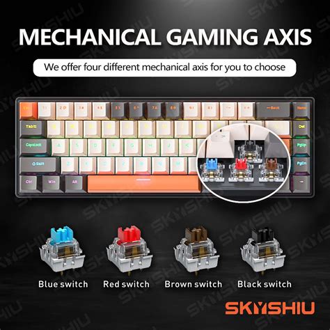 SKYSHIU SK 68 Mechanical Keyboard Multi RGB Light Effect 68 Key Gaming Keyboard Red Switch Hot