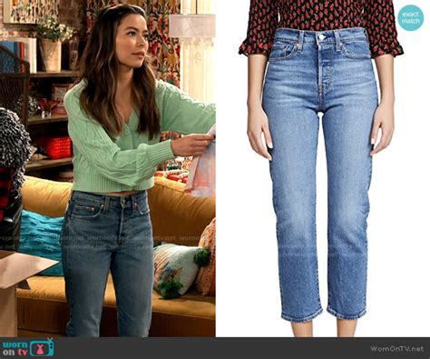 Wornontv Carly’s Mint Green Cropped Cardigan And Jeans On Icarly Miranda Cosgrove Clothes