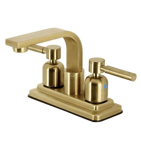 Kingston Brass Concord 4 In Centerset Double Handle Bathroom Faucet With Drain Kit Included In