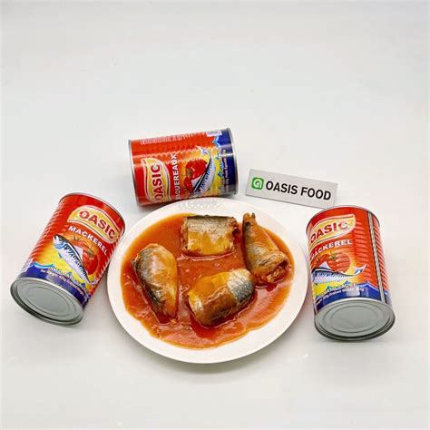 Perserved Seafood Canned Mackerel Fish In Tomato Sauce With Chilli