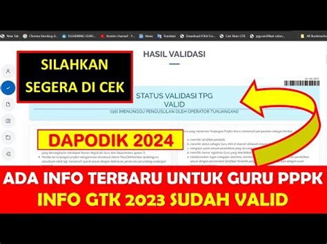 SEGERA CEK INFO GTK 2023 GURU PPPK SEKARANG SUDAH VALID YouTube