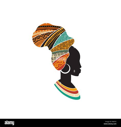 African Woman Silhouette With An African Map As A Head Wrap Concept