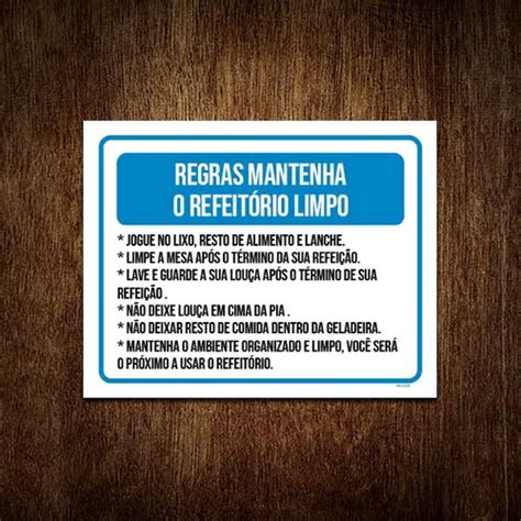 Placa Sinaliza O Regras Mantenha Refeit Rio Limpo X Mercadolivre