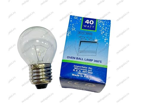 Лампочка духовки плиты 40W 300C E27 длина 71 мм WP004 - Запчасти ...