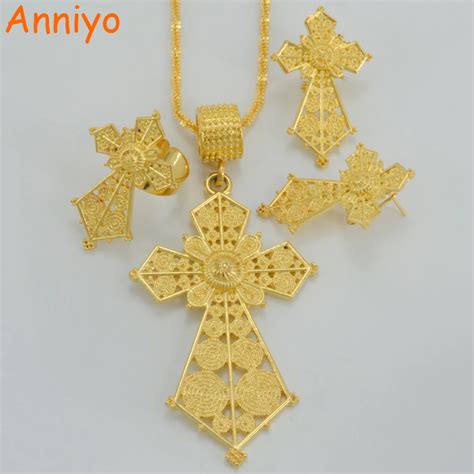 Aliexpress Buy Anniyo Ethiopian Traditio Cross Jewelry Sets