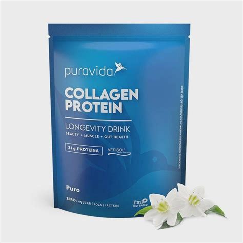 Collagen Protein Colágeno Puro 450g Pura Vida Colágeno Magazine Luiza