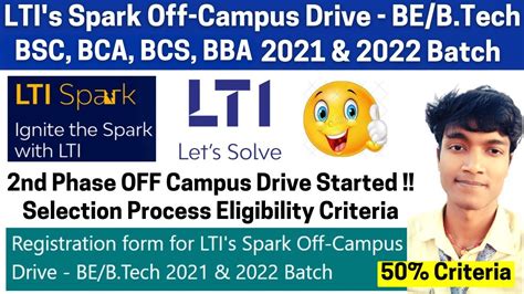 Lti Spark Off Campus Drive Batch B Tech Be Bsc Bca Bcs Bba