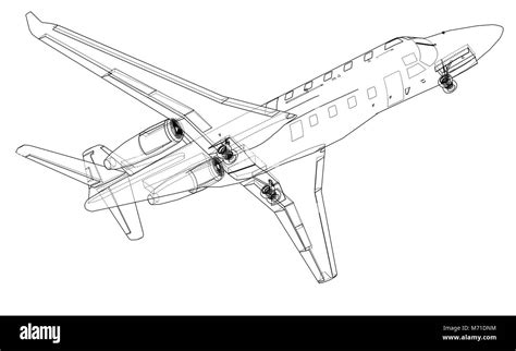 Airplane Blueprint Vector Stock Vector Image And Art Alamy