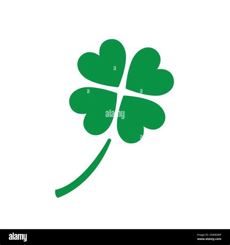 Four Green Hearts In The Shape Of A Four Leaves Shamrock On A White