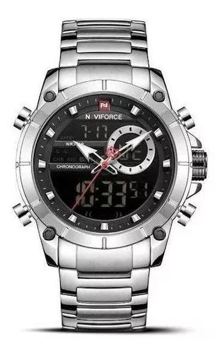 Reloj Pulsera Naviforce Nf Con Correa De Acero Inoxidable Color