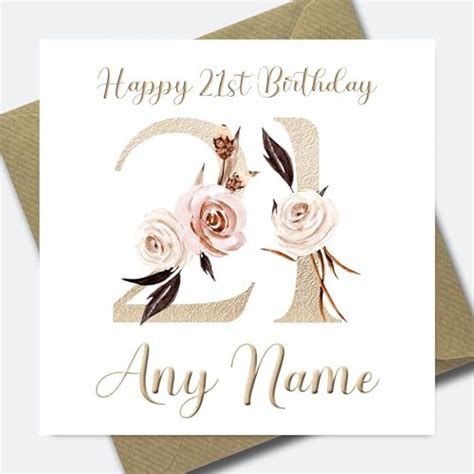 Personalised St Birthday Card Twenty One Birthday Card For Women