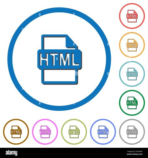 Formato De Archivo Html Colores Planos Iconos Vectoriales Con Sombras