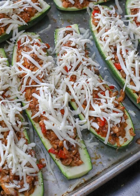 Cheesy Sausage Zucchini Boats Barefeet In The Kitchen